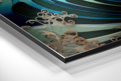 Waves and Mountains Brushed Aluminum Dibond Wall Art
