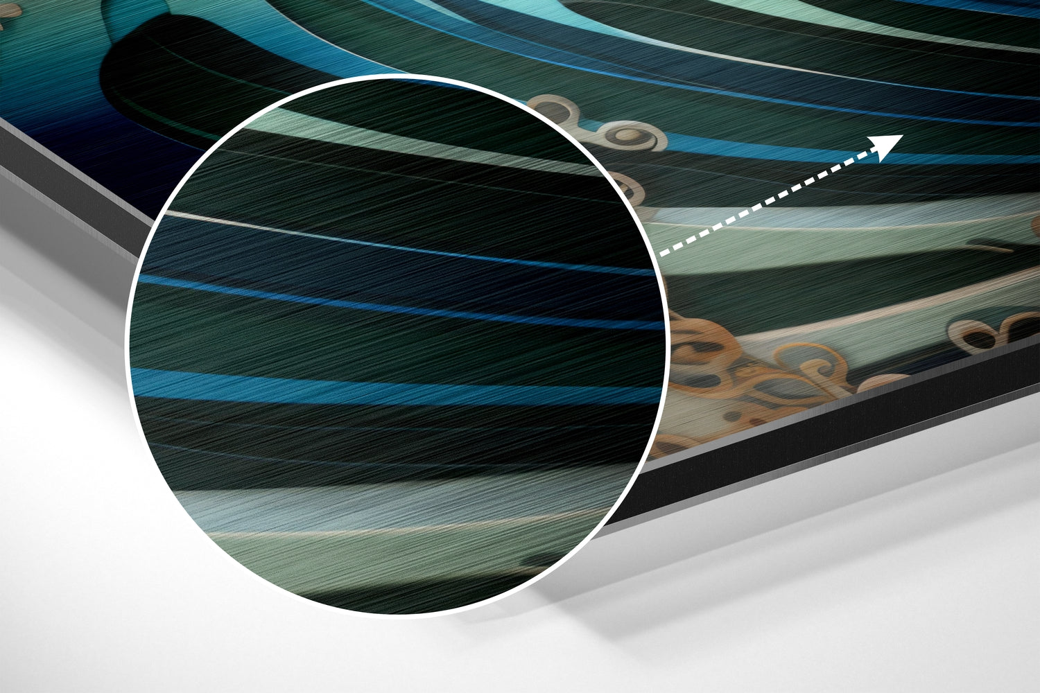 Waves and Mountains Brushed Aluminum Dibond Wall Art