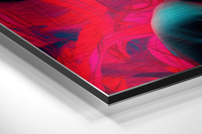 Woman and the Red Brushed Aluminum Dibond Wall Art