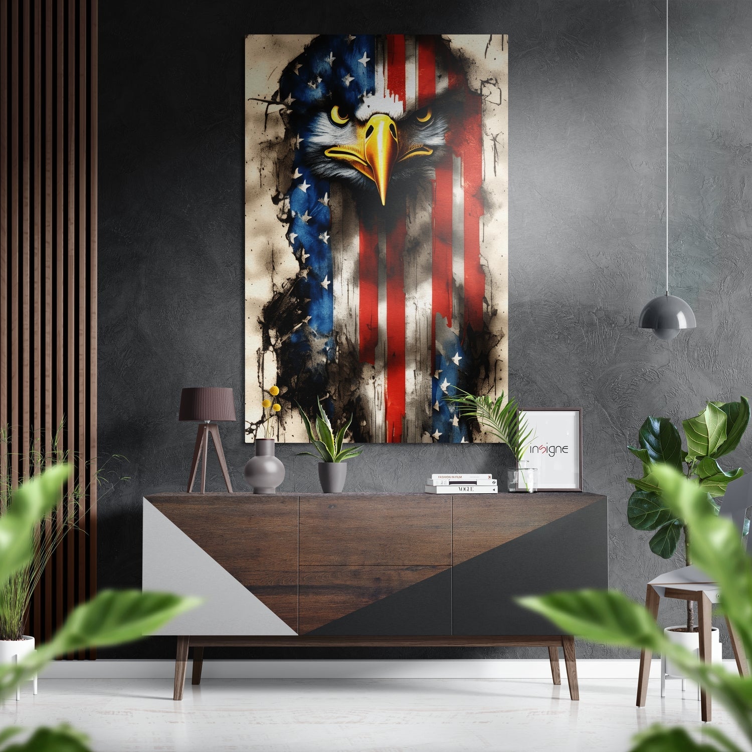 American Eagle Brushed Aluminum Dibond Wall Art