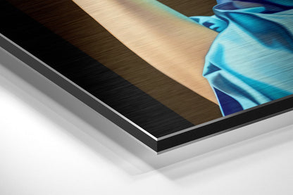 Girl with a Pearl Earring Rainbow Turban Brushed Aluminum Dibond Wall Art