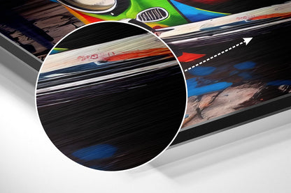 Classic Compact Car  Brushed Aluminum Dibond Wall Art