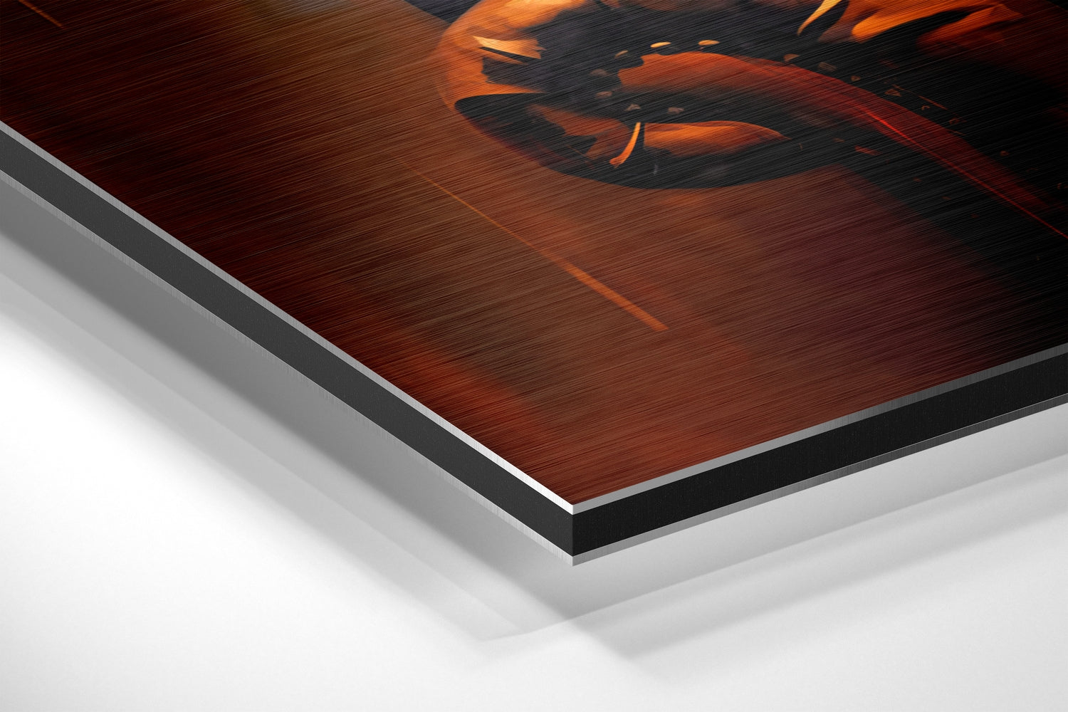 Amber Smoke Tuxedo Boss Portrait Brushed Aluminum Dibond Wall Art