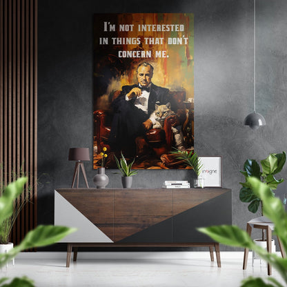 Tuxedo Man With Cat Quote Poster Brushed Aluminum Dibond Wall Art