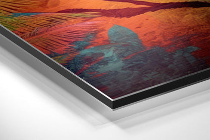 Tropical Palm Tiger In Pink Aviators Brushed Aluminum Dibond Wall Art