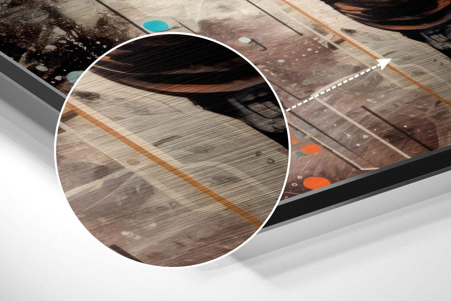 Orange Drip Spacewalk Astronaut Brushed Aluminum Dibond Wall Art