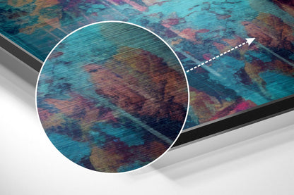 Magenta Teal Pop Lion With Shades Brushed Aluminum Dibond Wall Art