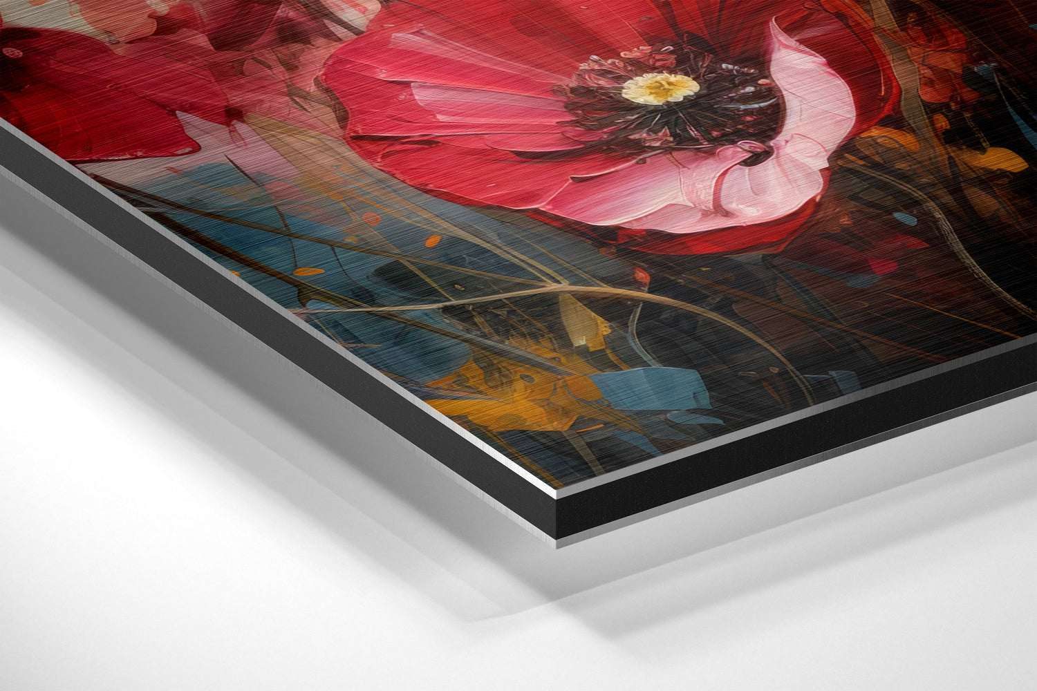 Poppies Brushed Aluminum Dibond Wall Art