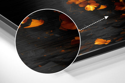 Golden Butterfly with Fiery Embers Brushed Aluminum Dibond Wall Art