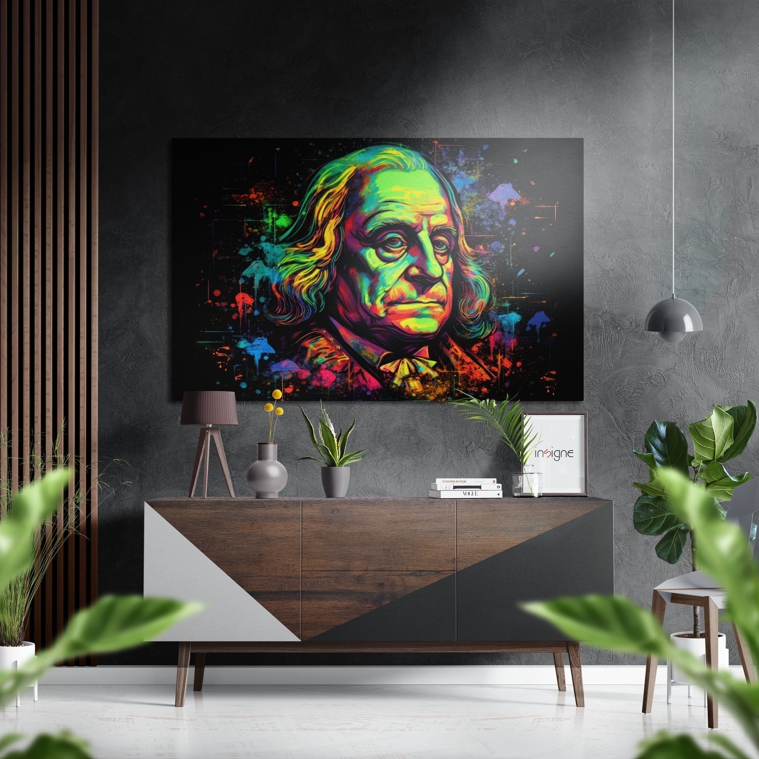 Benjamin Franklin Brushed Aluminum Dibond Wall Art