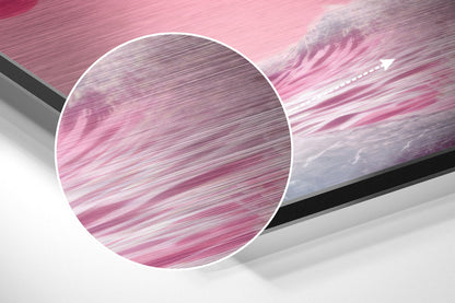 Surf in Pink Planet Brushed Aluminum Dibond Wall Art