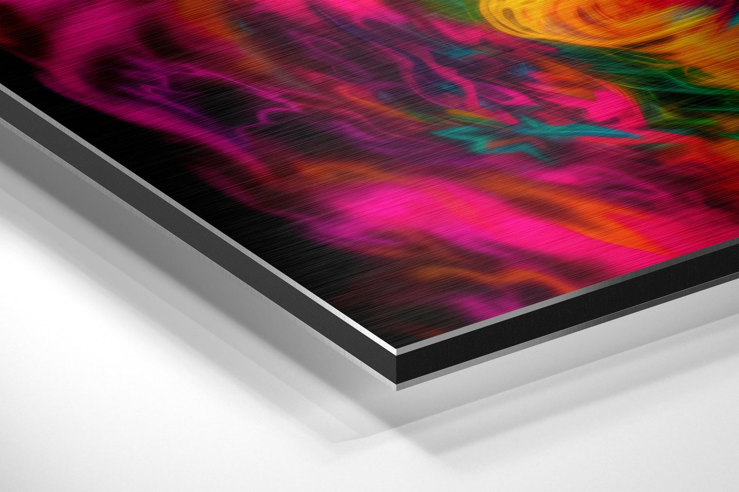 Neon Rainbow Smoke Blonde Brushed Aluminum Dibond Wall Art