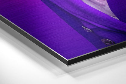 Purple Suited Goose With Wide Brim Hat Brushed Aluminum Dibond Wall Art