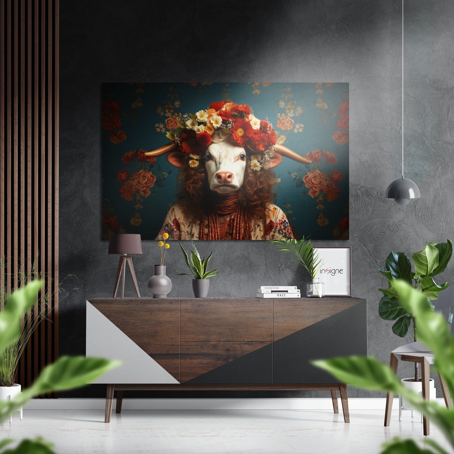 Flowery Brushed Aluminum Dibond Wall Art