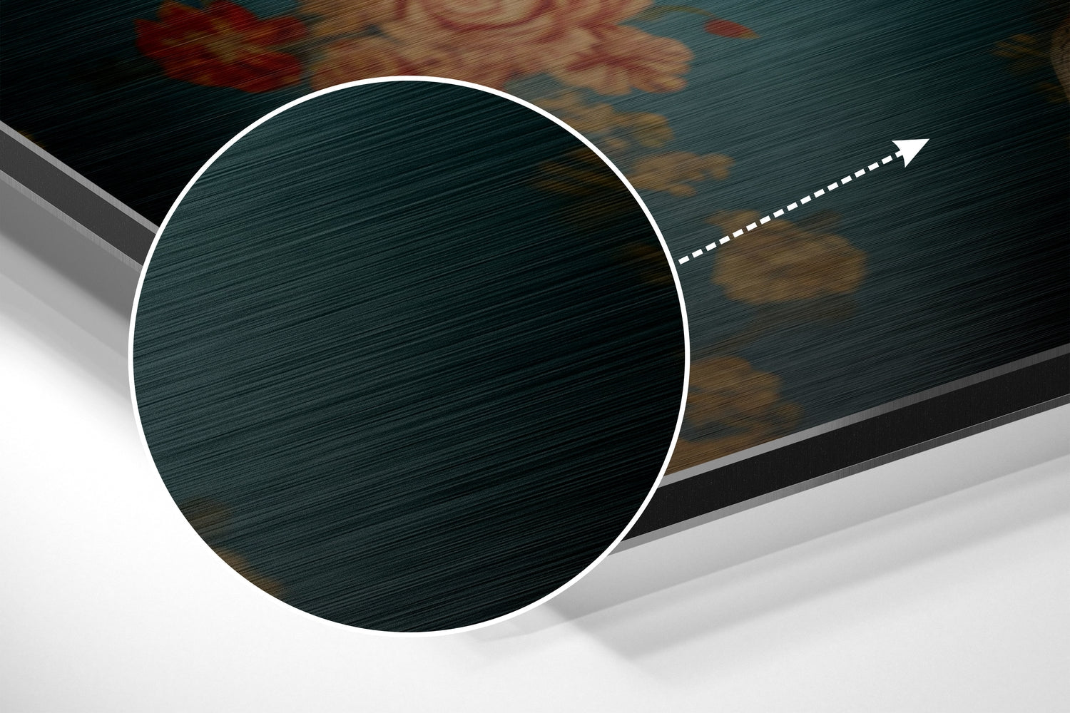 Flowery Brushed Aluminum Dibond Wall Art