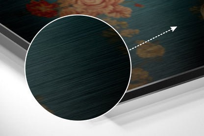 Flowery Brushed Aluminum Dibond Wall Art
