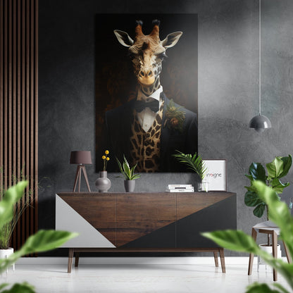Mr. Giraffe Brushed Aluminum Dibond Wall Art