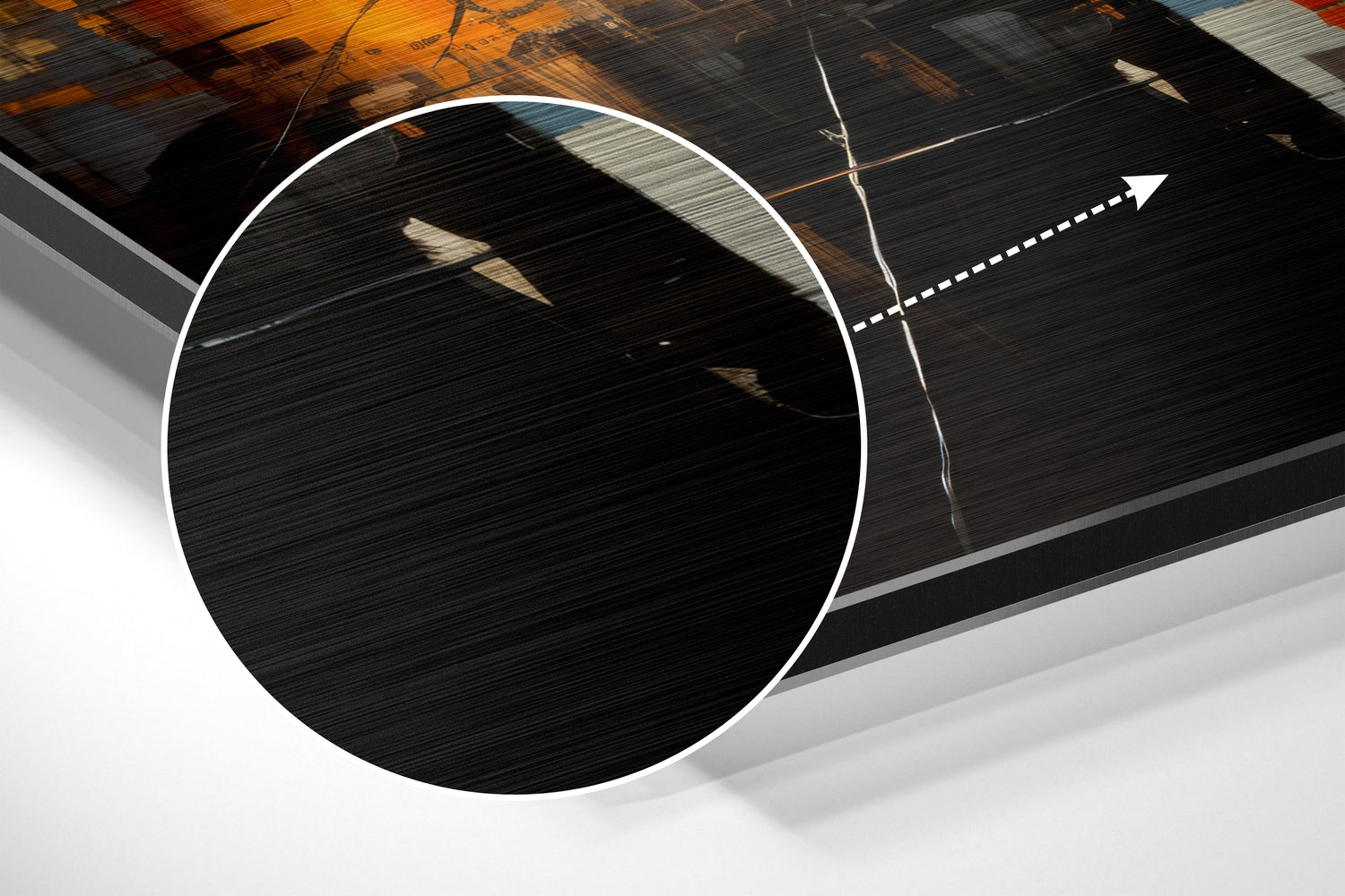 City at Night Brushed Aluminum Dibond Wall Art