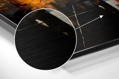 City at Night Brushed Aluminum Dibond Wall Art