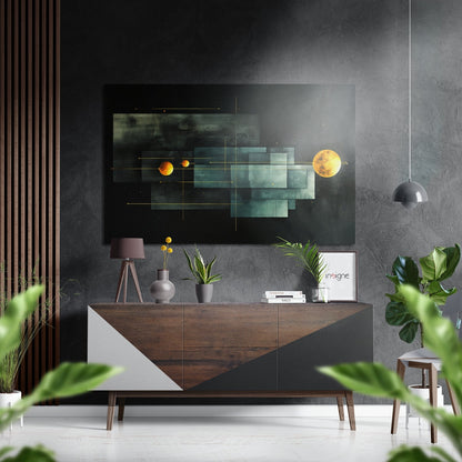 Space of Shapes Brushed Aluminum Dibond Wall Art