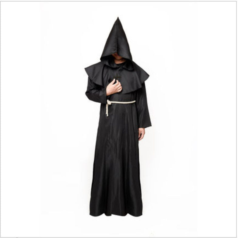 Halloween costume medieval monk cloak suit
