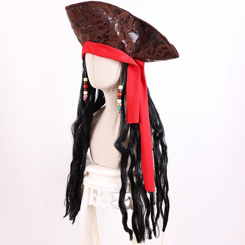 Halloween Captain Jack Sparrow hat wig