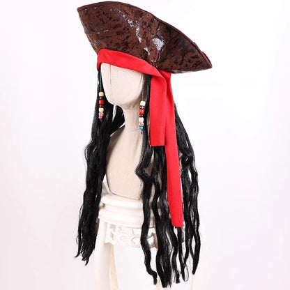 Halloween Captain Jack Sparrow hat wig