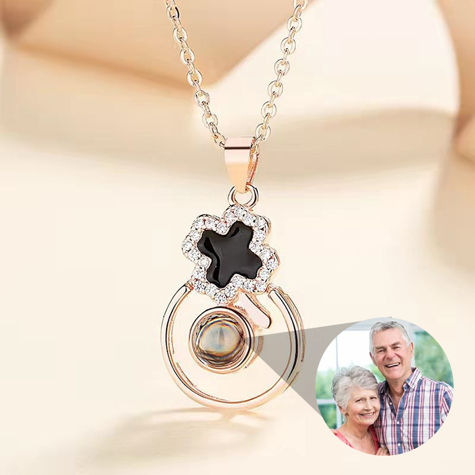 S925 Silver Epoxy Necklace Female Projection Pendant