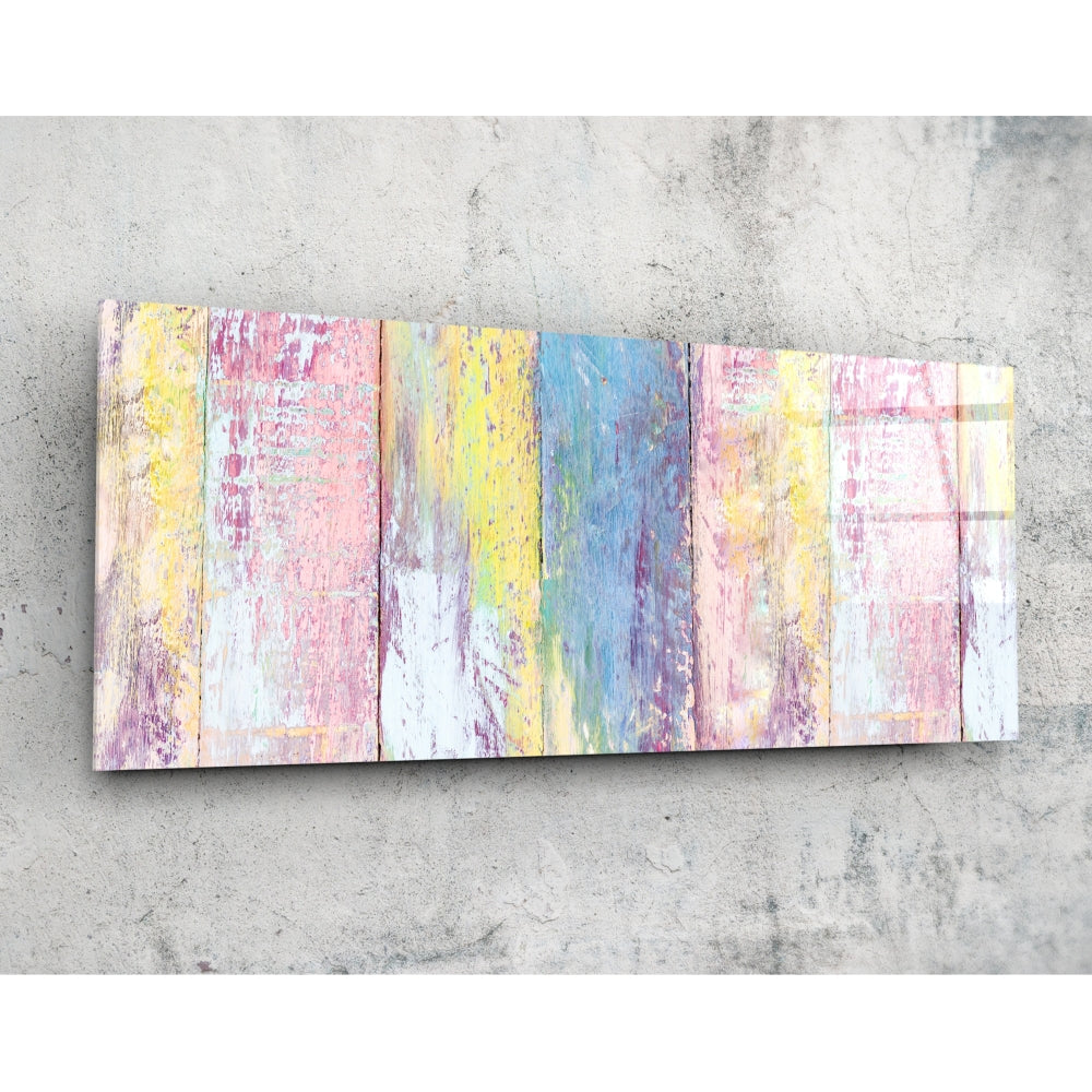 Painted Wood Glass Wall Art (36"x14")