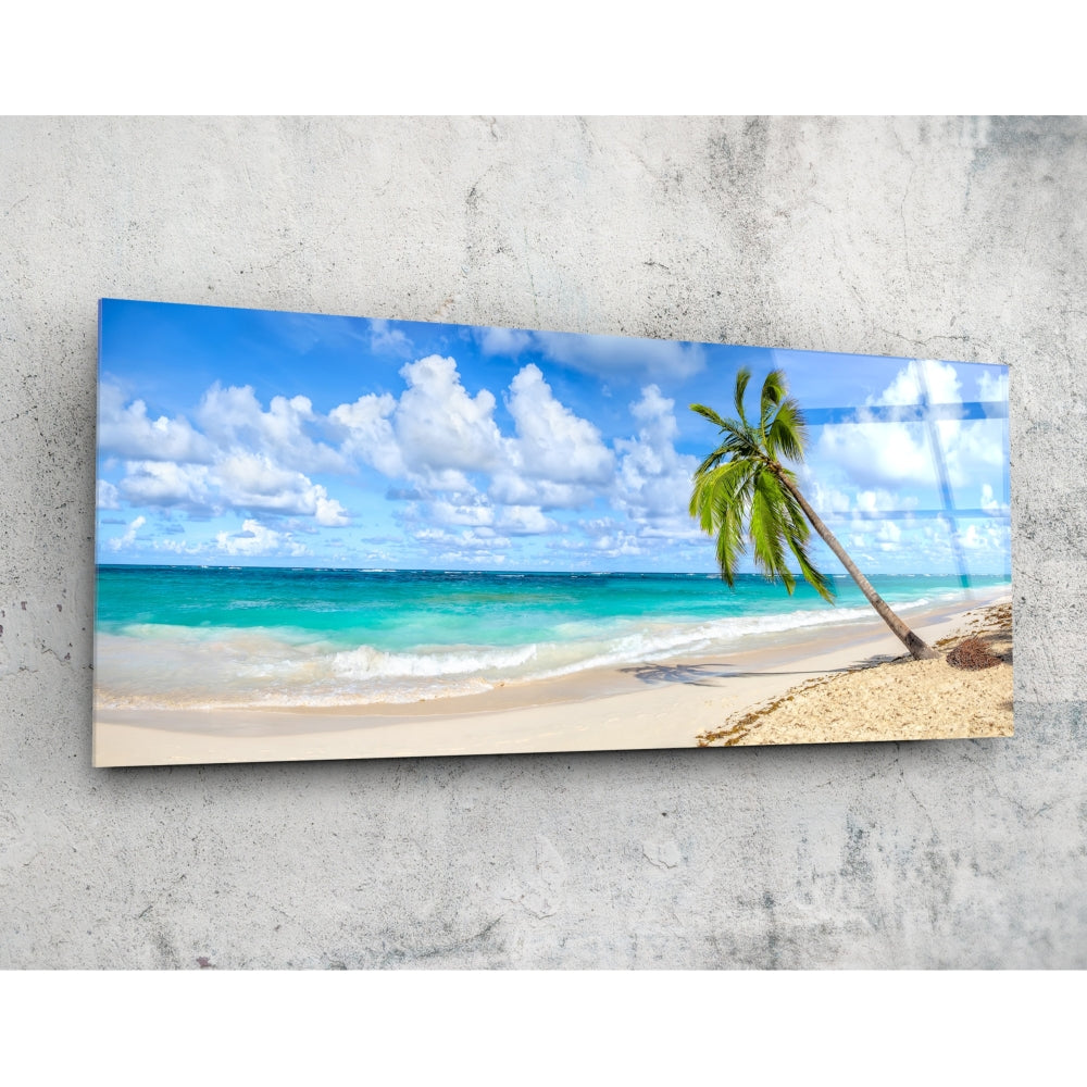 Palm Tree Glass Wall Art (36"x14")