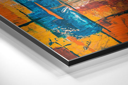 Color Blocks Brushed Aluminium Dibond Wall Art