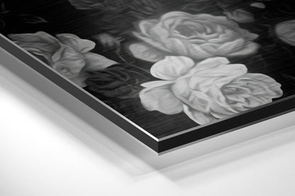 Skull and Roses Brushed Aluminium Dibond Wall Art