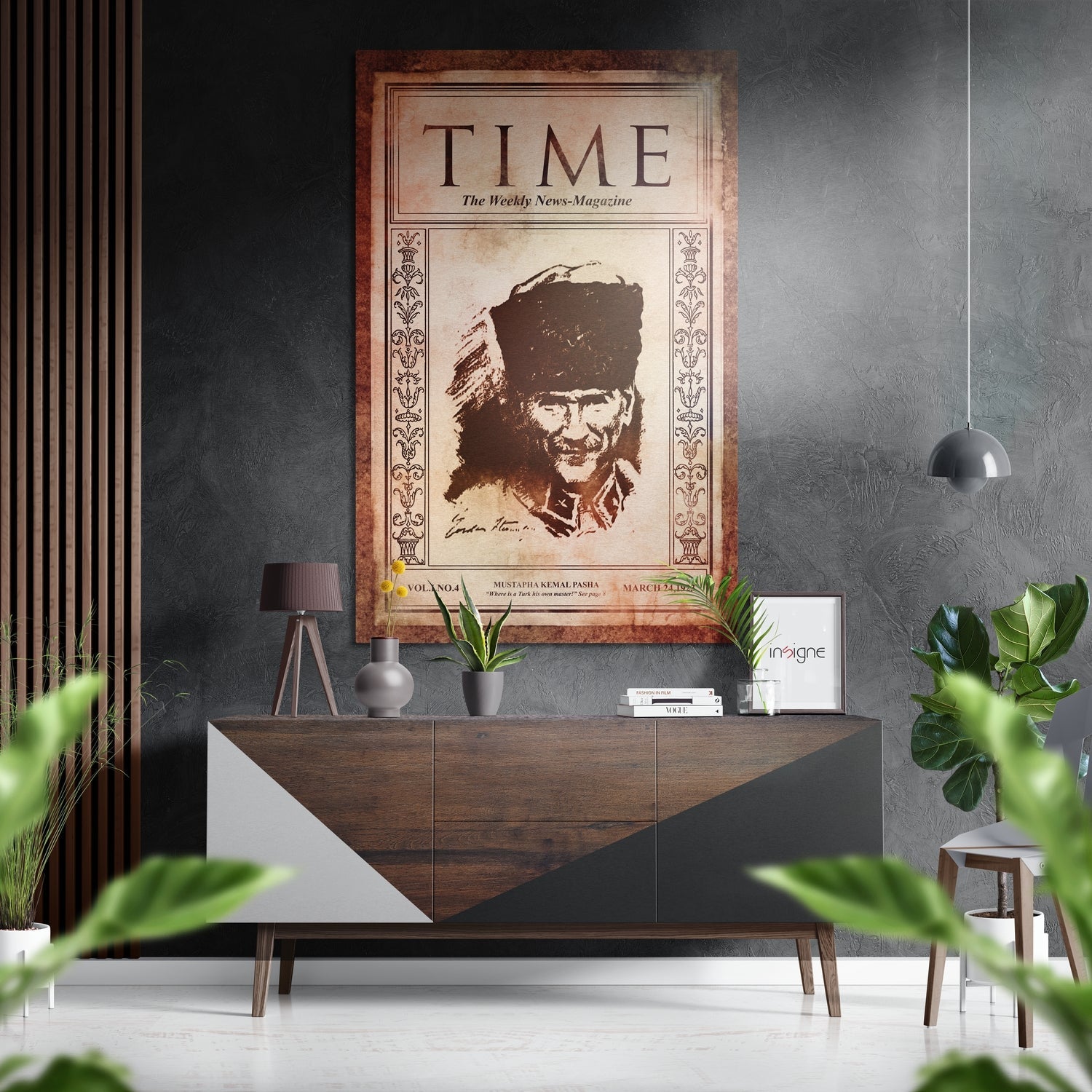 Vintage Magazine Cover Ataturk Brushed Aluminium Dibond Wall Art