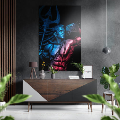 Har Har Mahadev Brushed Aluminium Dibond Wall Art