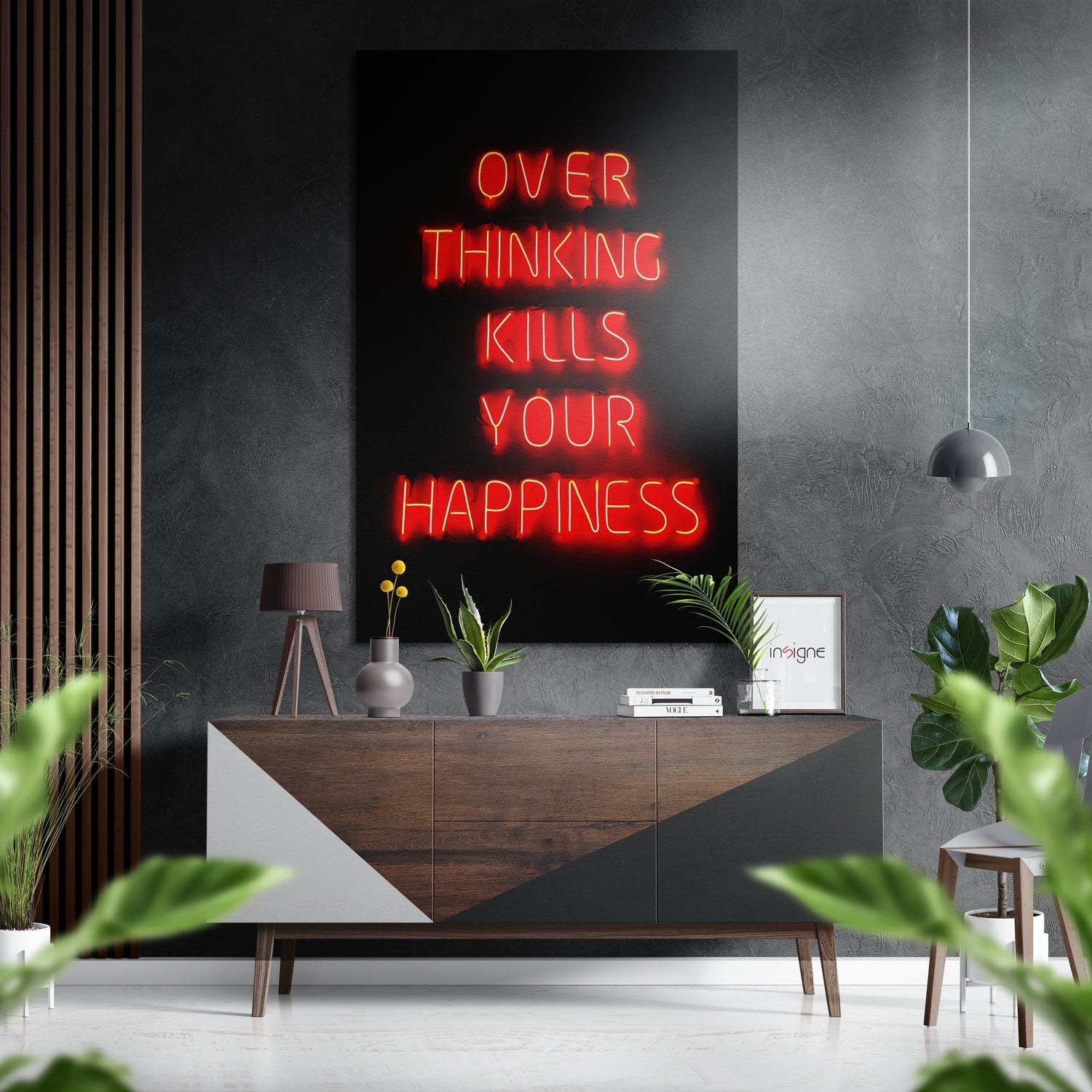 Over Thinking Brushed Aluminium Dibond Wall Art