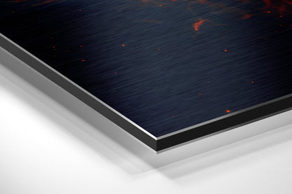 Fire Lion  Brushed Aluminium Dibond Wall Art