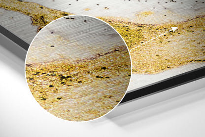 Golden Marble Brushed Aluminium Dibond Wall Art