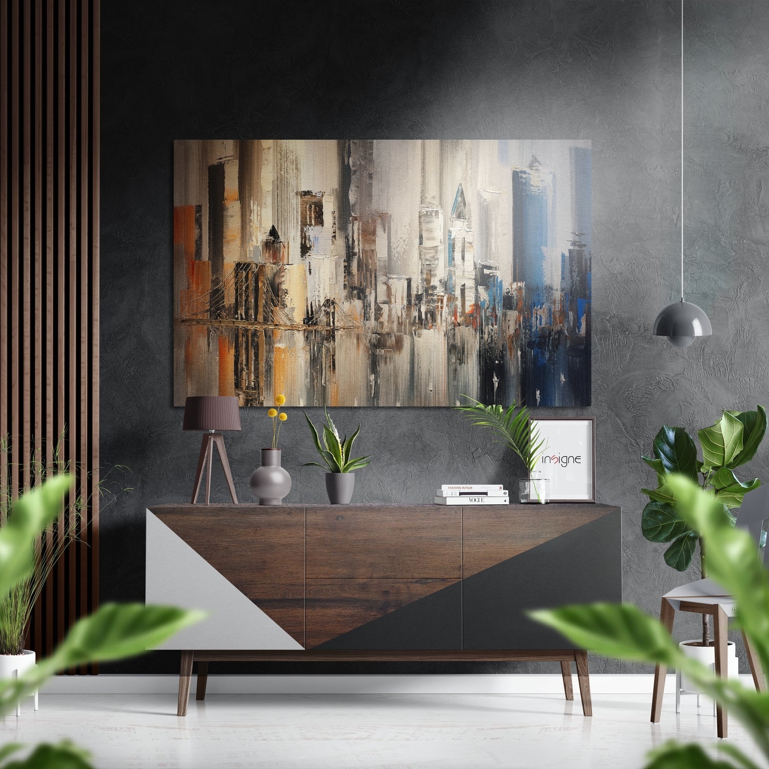 City Silhouette Brushed Aluminium Dibond Wall Art