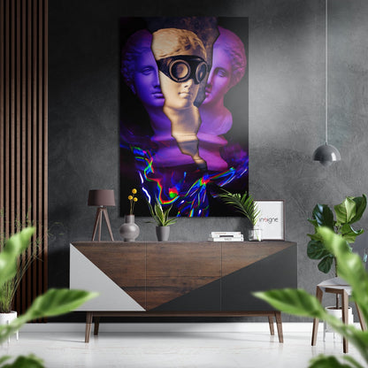 Behinde the Statue Brushed Aluminium Dibond Wall Art