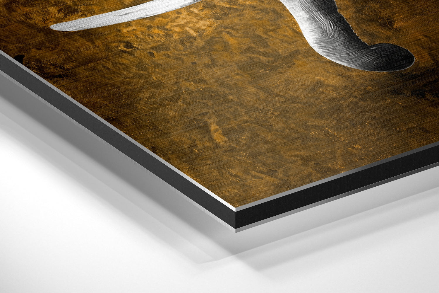Gray Elephant Amber Backdrop Brushed Aluminium Dibond Wall Art