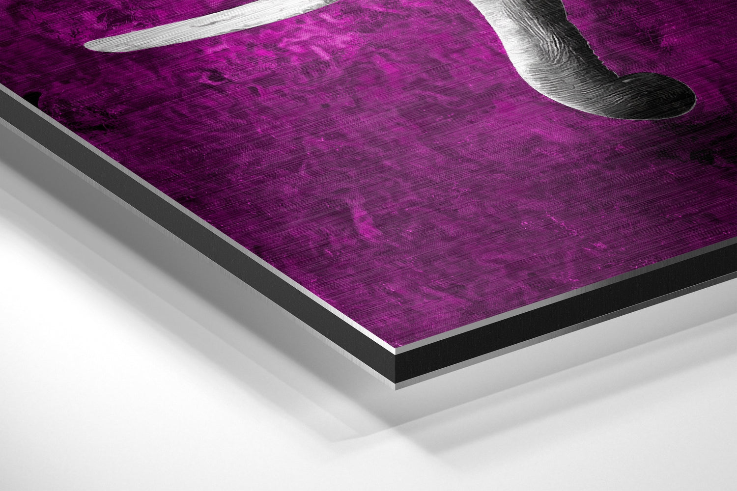 Gray Elephant Magenta Backdrop Brushed Aluminium Dibond Wall Art