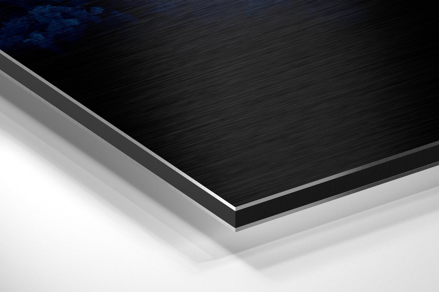 Blue Nebula Clouds in Deep Space Brushed Aluminium Dibond Wall Art
