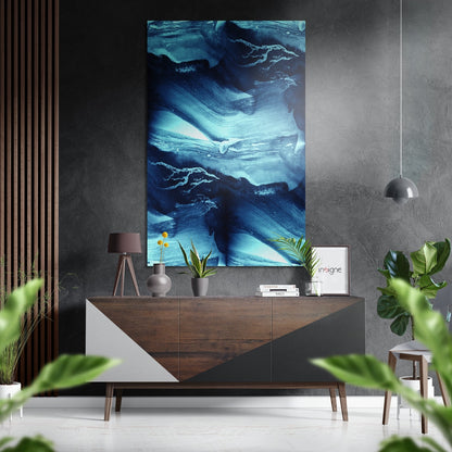 Abstract Waves Brushed Aluminium Dibond Wall Art
