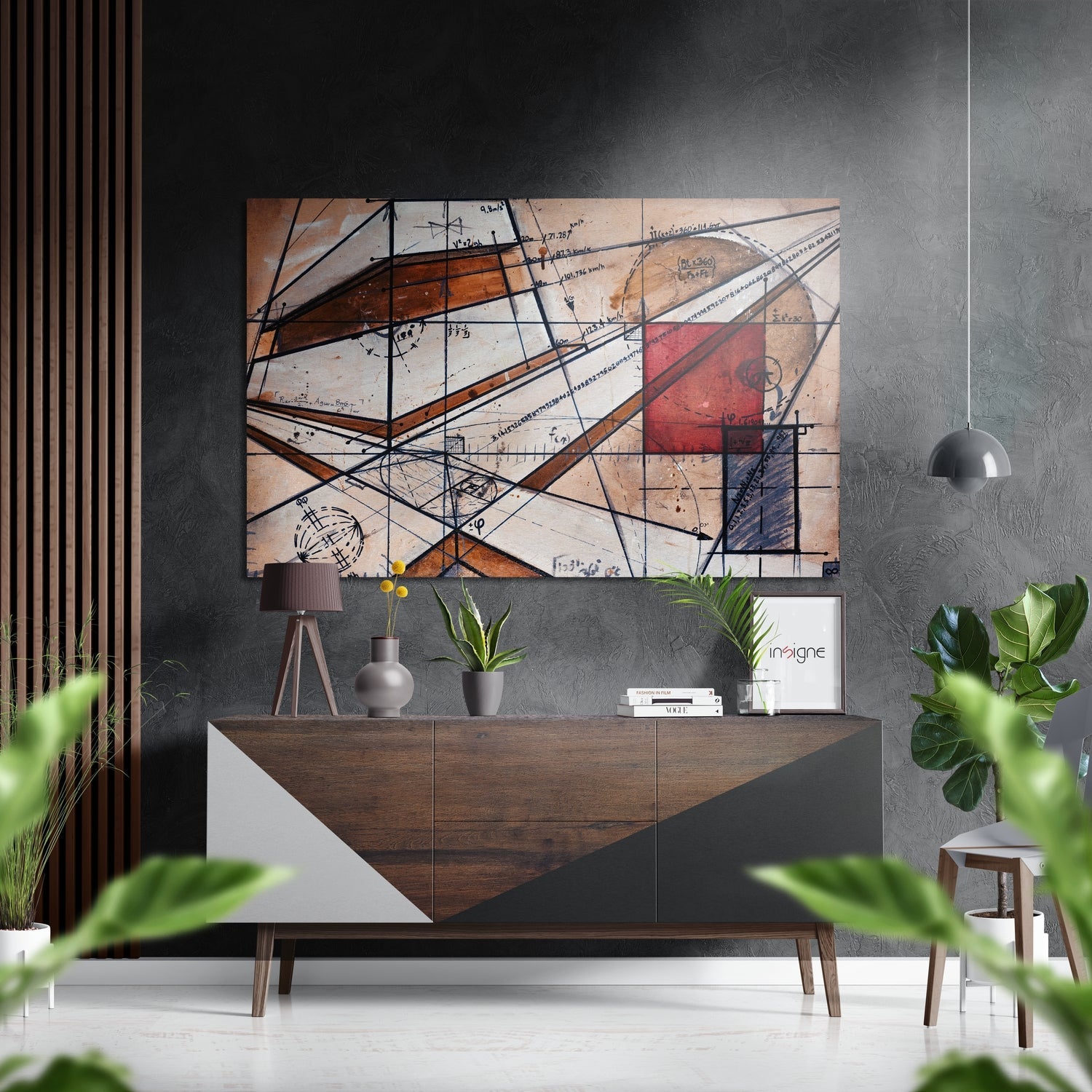 Geometry Brushed Aluminium Dibond Wall Art