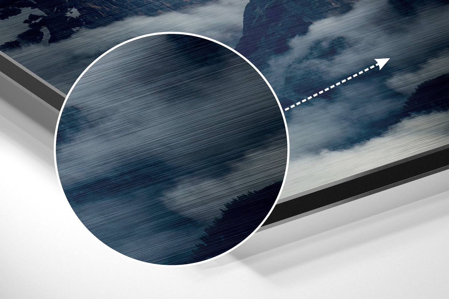 Mountain View Brushed Aluminium Dibond Wall Art