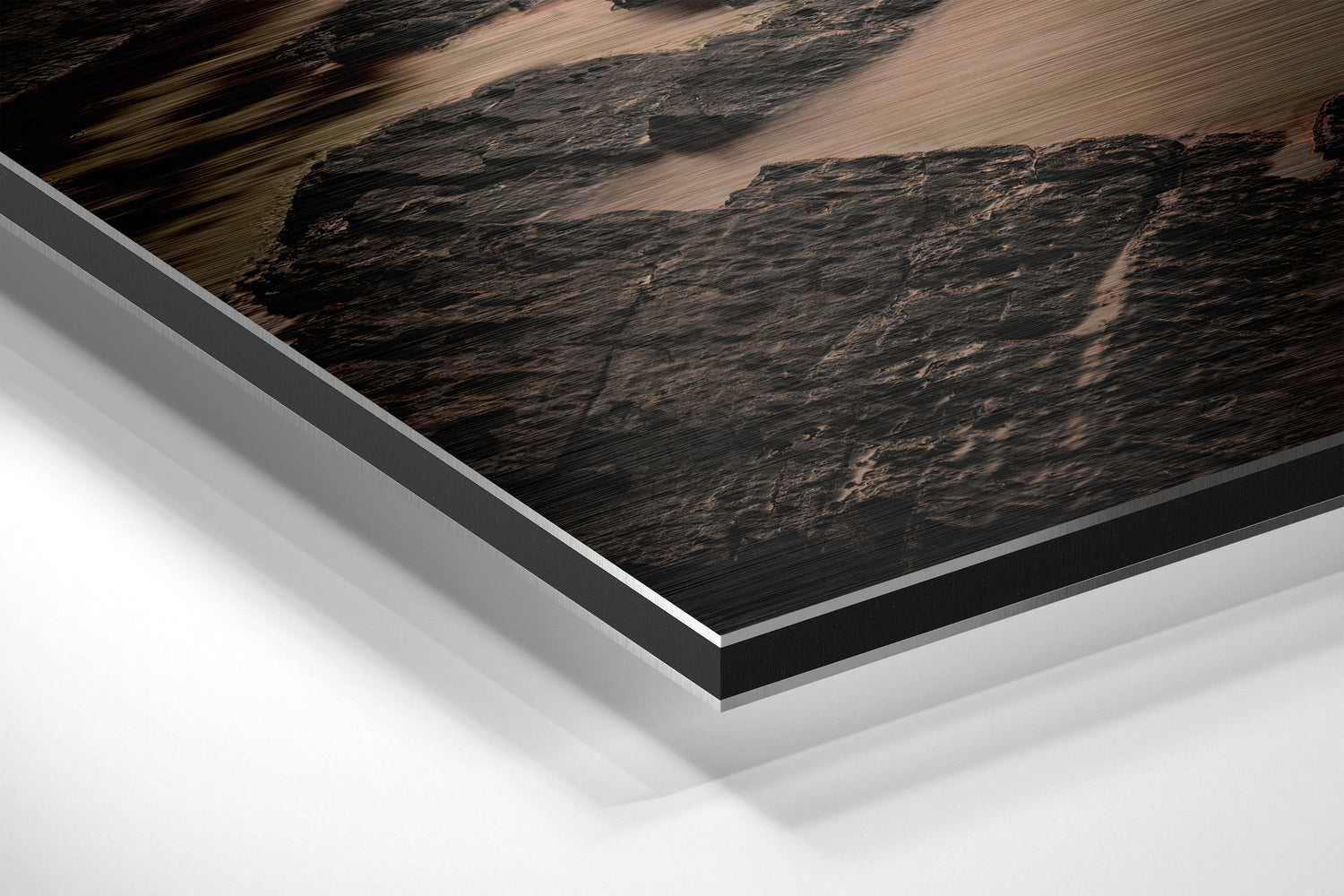 Sunset and Mountains Brushed Aluminium Dibond Wall Art