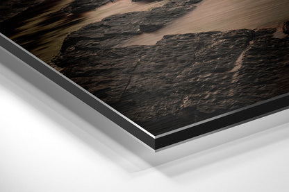 Sunset and Mountains Brushed Aluminium Dibond Wall Art