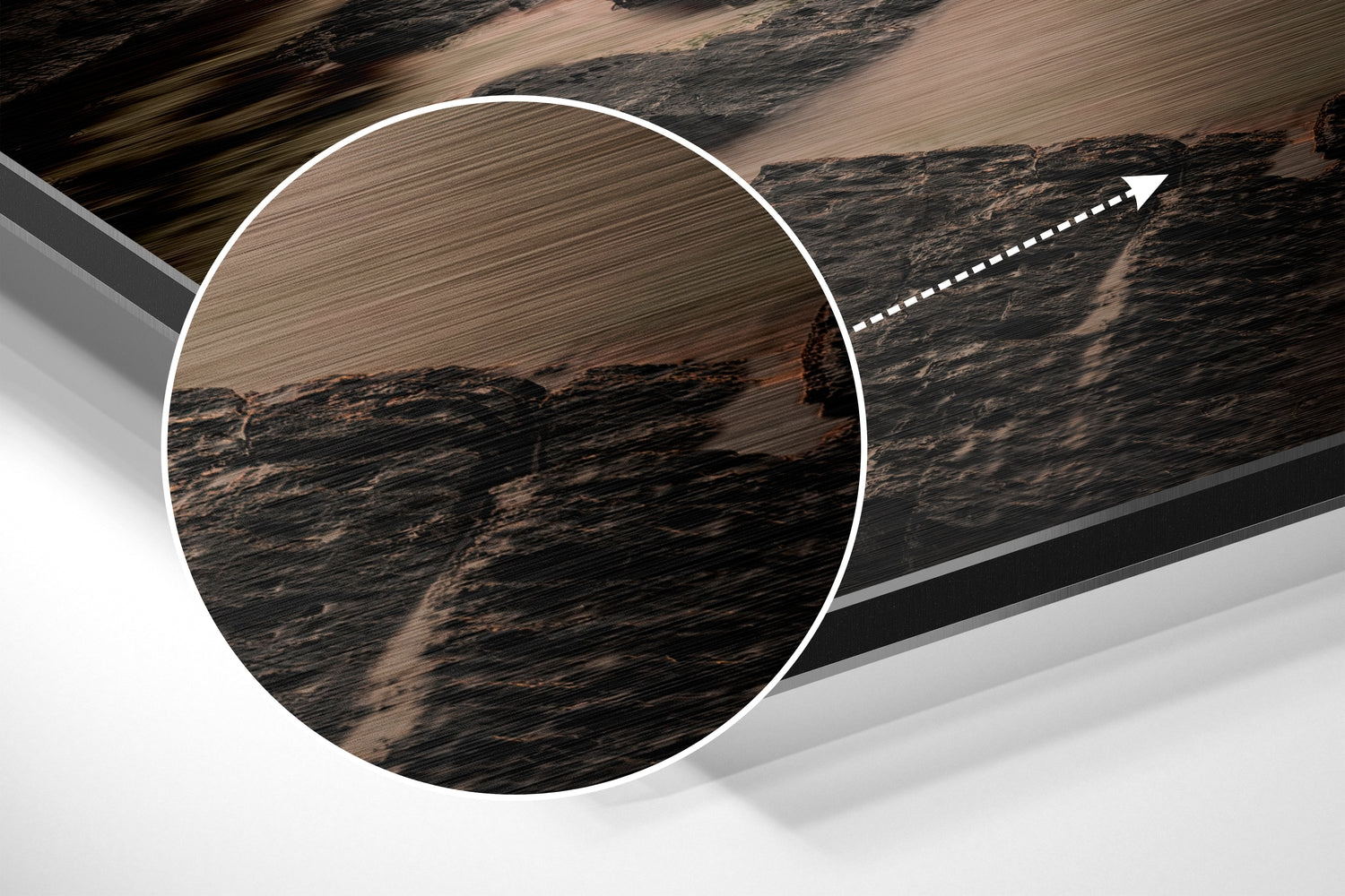Sunset and Mountains Brushed Aluminium Dibond Wall Art