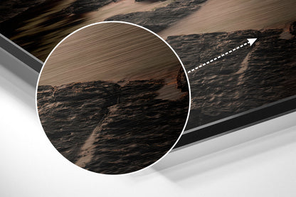 Sunset and Mountains Brushed Aluminium Dibond Wall Art
