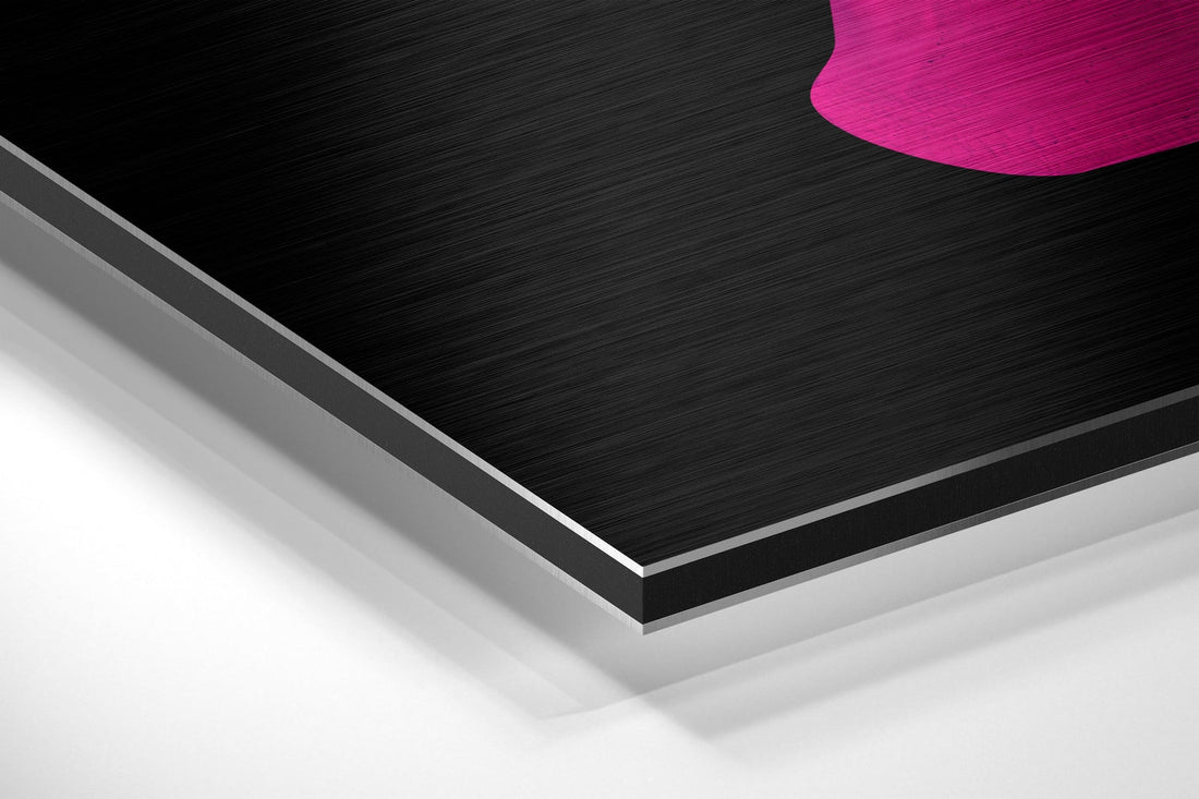 Hot Pink Broken Face Silhouette Brushed Aluminium Dibond Wall Art